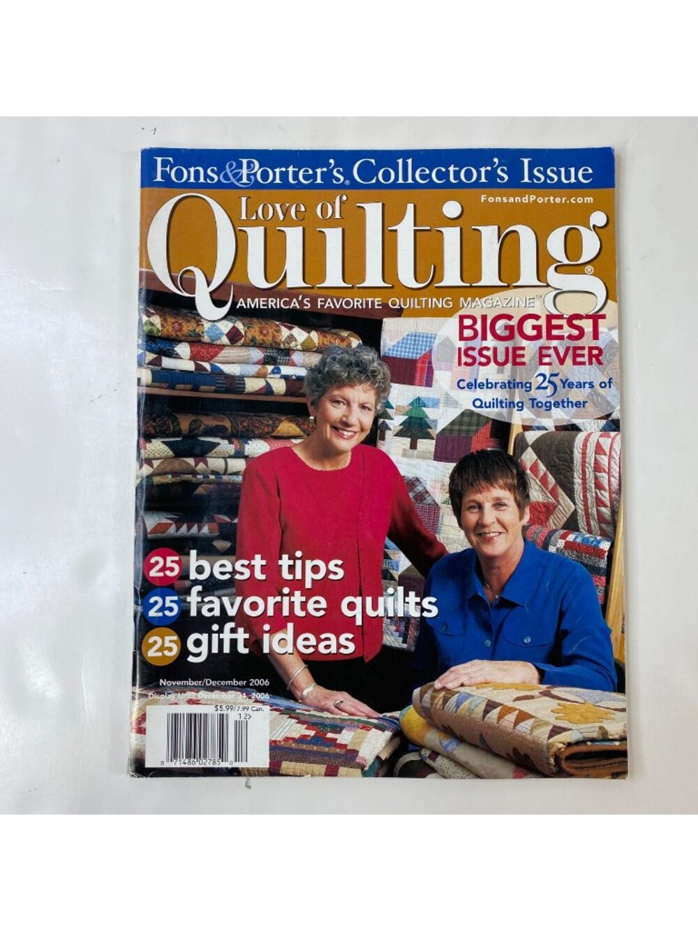 Fons & Porters Collectors Issue Love Of Quilting November/December 2006 Magazine
